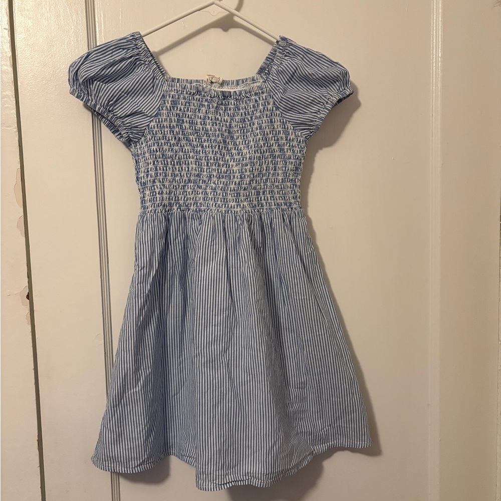 Crewcuts Blue and White Striped Smocked Dress